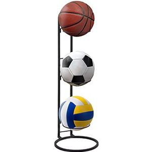 Verticale balopslagplank, opbergrek voor buitenvoetbal, modern opbergrek voor sportballen, schroefvrij baldisplayrek, basketbalhouder displaystandaard voor volleybal, voetbal en basketballen