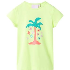 Kindershirt 128 fluorescerend geel, kinderkleding, meisjeskleding, leuke kinderkleding, jongenskleding, hippe kinderkleding, stoere kinderkleding