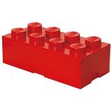 LEGO opbergsteen 8 noppen, stapelbare opbergdoos, 12 l, rood