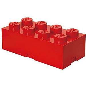 LEGO opbergsteen 8 noppen, stapelbare opbergdoos, 12 l, rood
