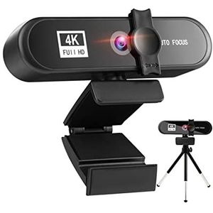 Videoconferentiecamera Webcam 2K 4K 1080P Vol Hd Met microfoon automatische focus USB Webcamera-vergadering for laptop Desktop Pc Computer Mini CAM-accessoires voor grote vergaderruimtes(1080P (With T