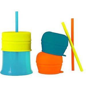 Boon SNUG STRAW drinkbeker set drinkbeker beker snackbox met rietjes voor baby's vanaf 12 maanden multicolor