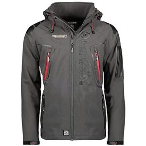 Geografisch Noorwegen TECHNO MEN - Waterdichte Softshell Jacket voor heren - Ademende mantel voor buiten - Tactische Winter Winddichte Jas - Ideale Buitenactiviteiten (ZWART L)