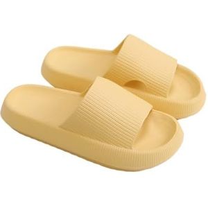 fengqingyunyan0304 Glijbanen, zomerpantoffels met dikke bodem voor mannen en vrouwen, indoor outdoor badhuisschoenen, voor dames en heren, Geel, 41 EU