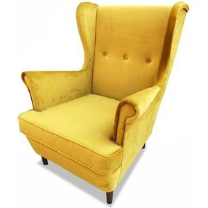 SILKMARKS® Designer oorfauteuil met hoogwaardige bekleding - 11 kleurvarianten beschikbaar - robuuste fauteuil met optimale gezelligheid - ontspanning in luxe kwaliteit (geel)