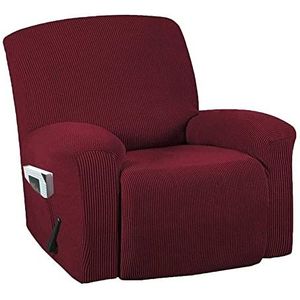 1-delige stretchrecliner deksel, met elastische bodem slipcover, jacquard sofa meubels cover stoel cover beschermer wasbaar meubels beschermer Hoezensets(Color:Wine Red)