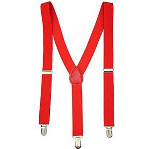 Trimming Shop Jarretel bretels voor heren, stevige clip-on bretels, volledig verstelbaar en elastisch, modeaccessoire voor feestjes, bruiloften, casual, formele evenementen, #Rood, 35mm#