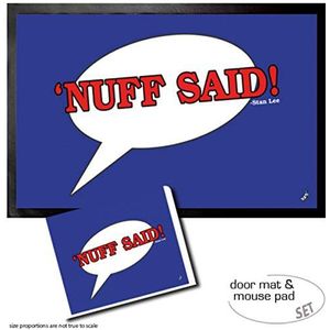 1art1 Comics, Nuff Said, Stan Lee Quote Deurmat (60x40 cm) + Muismat (23x19 cm) Cadeauset