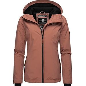 MARIKOO Dunne overgangsjack met capuchon voor dames, braambes, XS-XXL, terracotta, S