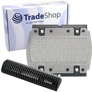 Trade-Shop combipack messenblok, scheermes compatibel met scheerapparaat Braun 350, 355, 370, 375, 5614, 5615, P10, Pocket Twist