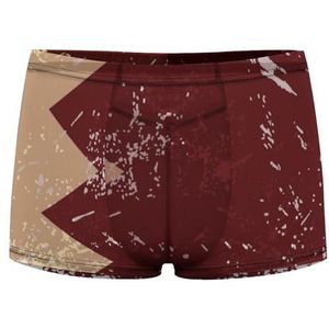 Qatar Retro Vlag Heren Boxer Slips Sexy Shorts Mesh Boxers Ondergoed Ademend Onderbroek Thong