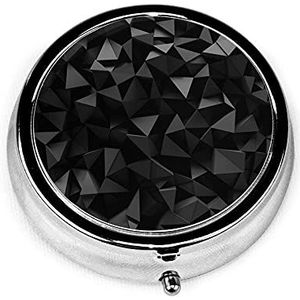 Pillendoos Black Diamond pillendoos voor portemonnee leuke kleine reis ronde vorm pillen-organizer