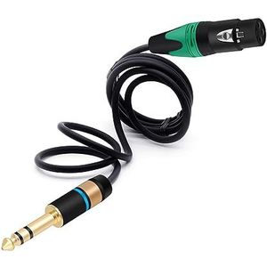 Jack 6,35 mm/6,5 mm 1/4 Stereo naar 3-polige Mannelijke naar XLR Vrouwelijke Kabel symmetrische Plug Audiokabel Microfoon AMP-kabel 1 stuk (Kleur: Rood Groen, Maat: 1 m)