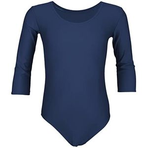 Aquarti Meisjes Balletpak Gympakje met 3/4 Mouwen, Donkerblauw, 116
