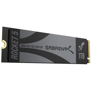 Sabrent NVMe SSD M.2 1TB Gen 5 13.000MB/s lezen, 9.500MB/s schrijven interne SSD PCIe 5 X4 (SB-RKT5-1TB)