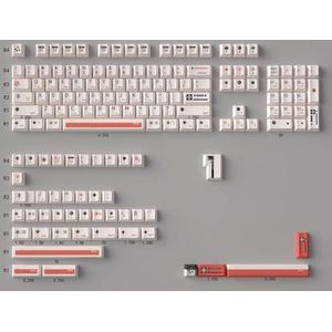 QPSJXN 148 PBT-kleurstof-sublimatie keycaps voor mechanische toetsenbordprofielen, minimalistische witte keycapset met verschillende schakelaars