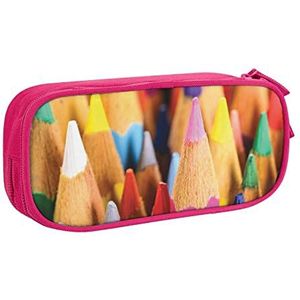FJAUOQ Crayons Etui Grote Capaciteit Pen Marker Box Make-up Tas Polyester Briefpapier Organizer met voor School Office, roze, Eén maat, Coin Pouch