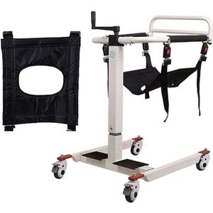 Patiëntenlift voor gehandicapte personen voor thuis, transferstoel, rolstoellift, transportstoel douchestoel met zacht kussen en toiletbril, Home Shifter voor verpleegkundige verlamde ouderen - houdt