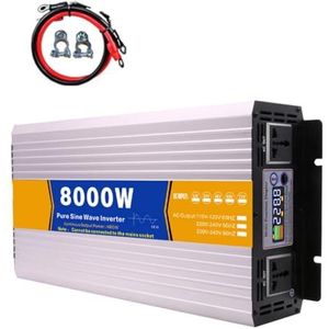 60v to 110v 60hz,12Vto110V 50HZ, 8000W Hybride Zonne-omvormer, DC 12V-72V tot 110V AC Pure Sinus Wave Inverter, met AC-stopcontacten en LCD-scherm, voor huiselijke energieopslag,60HZ
