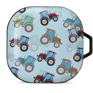 Veelkleurige tractoren oordopjes hoesje compatibel met Samsung Hard Shell beschermhoes zwart-stijl