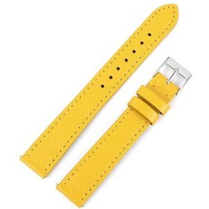 Jeniko Kalfsleer Armband 12-22 MM Mode Handgemaakte Palm Patroon Lederen Horlogeband For Mannen Vrouwen Lengte 18/20/22 CM (Color : Yellow, Size : 18MM_L-130 90MM)