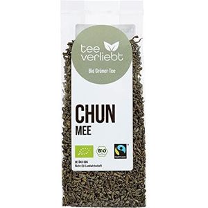 FRUTEG Organic China Green Tea Chun Mee | Loser Organic Green Tea | Green Tea Bio van de Zuid-China Province of Hunan naar Fairtrade Standard | Groene thee bio kavels 100 g