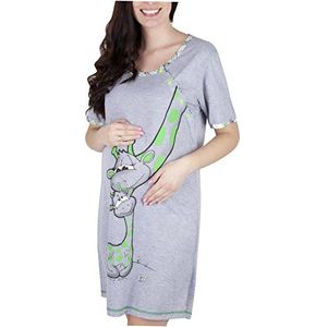 Mija 2-in-1 mooi borstvoedingsnachthemd & zwangerschapsnachthemd 2050, groen, XXL