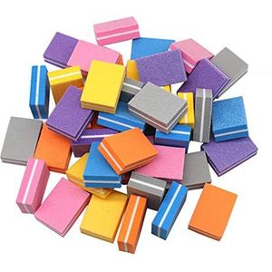 Luzen 60 stuks professionele nagelbuffer blok mini nagelvijlset, 6 kleuren, 60 korrels, zand en spons materiaal, salon en thuisgebruik