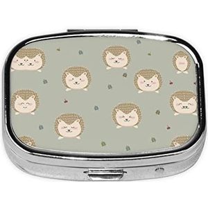 Vele egels Vierkante Pillendoos, Pillendispenser Doos Kabeljauw Leverolie Doos Vitamine Pil Doos Patiënt Pillendoos