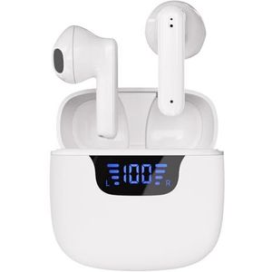 VIVANCO Bluetooth® 5.3 True Wireless Earphones, Digital-Display. In-ear hoofdtelefoon met oplaadcase (wit)