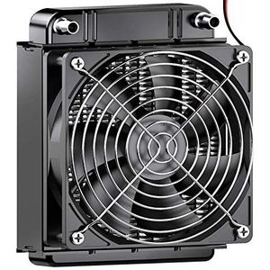 Clyxgs CLDIY Watergekoelde koeler, 8-buis-aluminium warmtewisselaar-koeler met ventilator voor PC-CPU-computer-waterkoelsysteem DC12V 80mm
