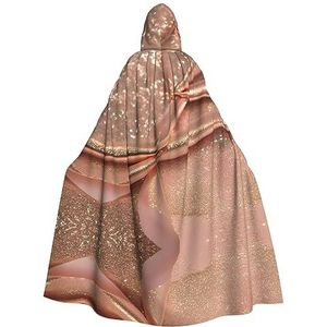 FRGMNT rose goud glitter print Mannen Hooded Mantel, Volwassen Cosplay Mantel Kostuum, Cape Halloween Dress Up, Hooded Uniform