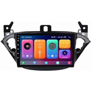 Dubbele DIN Android 14 autoradio voor Opel Corsa 2014-2019 9 Duim QLED Touch screen-met Draadloze Carplay Android Auto GPS navigatie 4G WiFi Stuurwielbediening achteruitrijcamera(P3 WIFI 4-Core 2G+32G