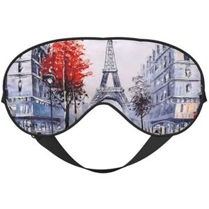 CRJSYCBYB Parijs Stad Boom Eiffeltoren Art Gedrukt Zacht Oogmasker Slapen Oogmasker Reizen Oogmasker