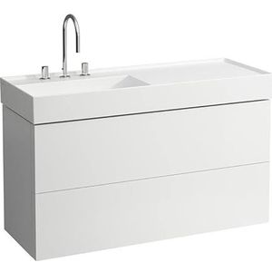 Laufen Kartell badmeubel, 2 laden, 1180x450x600mm, voor WT H813332, H407648033, Kleur: Sneeuw (wit mat)