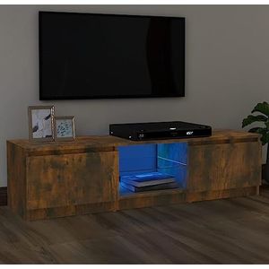 AUUIJKJF Entertainment Centra & TV Stands TV-meubel met LED verlichting Gerookt Eiken 120x30x35,5 cm Meubels