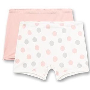Sanetta Meisjesshorts (dubbelpak) dots-allover en roze | Hoogwaardige en duurzame katoenen onderbroek voor meisjes. Inhoud: set van 2 ondergoed voor meisjes, beige, 92 cm