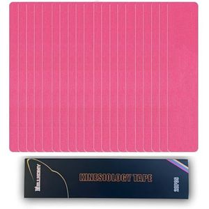 NELLHOMY 20 Stuks Kinesiologie tape Voorgesneden, Elastische Therapietape Ondersteunt Spieren en Gewrichten, Waterbestendig Sporttape Pijnverlichtend voor Fysiotherapie en Sport,Roze