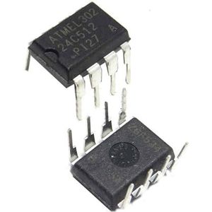 Set van 10 EEPROM Geheugen AT24C512-10PI-2.7 24C512 Nieuw