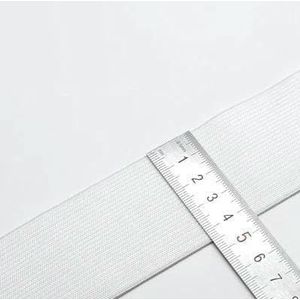 5 Meter Naai Elastische Band Zware Stretch Hoge Elastiek Brei Elastische Band voor Naai Tailleband Elastisch Wit zwart 10-60MM-45mm Wit 5 Meter