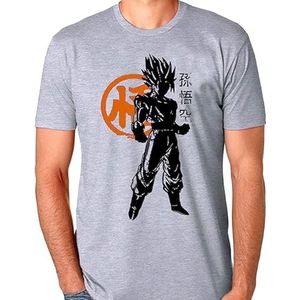 Goku Warrior Grijs T-shirt - Dragon Ball Z T-shirt voor heren, Grijs, M