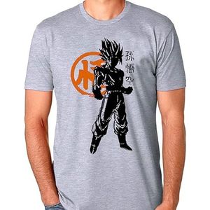 Holteez Goku Warrior Grijs T-shirt - Dragon Ball Z T-shirt voor heren, Grijs, XXL