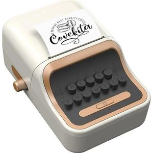 Miniprinter Draagbare Thermische 52 Mm Sticker Bluetooth Draadloze Drukmachine Draagbare Labelprinter Helder Afdrukken(White)