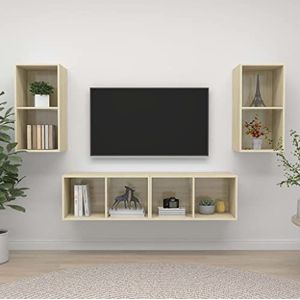 DIGBYS Wandgemonteerde tv-kasten 4 stuks Sonoma Oak Engineered Wood