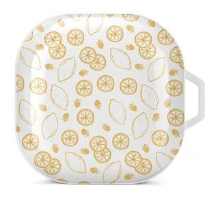 Retro Fruit Achtergrond Oordopjes Case Compatibel met Samsung Hard Shell Beschermhoes Wit-Stijl