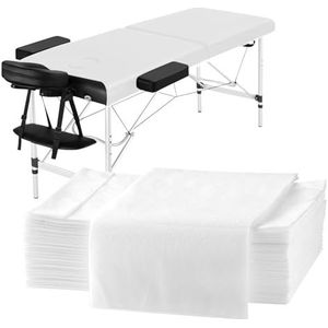 Massagetafellakens, waterdicht en oliebestendig, wegwerp SPA-lakens, niet-geweven stof, wimperbedhoes 78,7 x 177,8 cm (20 stuks wit)