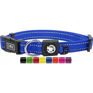 DDOXX Hundehalsband Nylon, reflektierend, verstellbar | für kleine & große Hunde | Halsband Hund Katze Welpe | Hunde-Halsbänder groß breit | Katzen-Halsband Welpen-Halsband klein | Blau, S