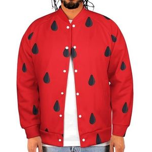 Rode Watermeloen Grappige Mannen Baseball Jacket Gedrukt Jas Zacht Sweatshirt voor Lente Herfst