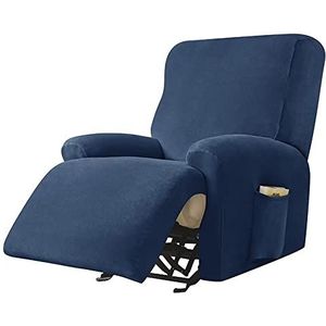 Fauteuil Bankhoezen Stretch Ligbank Kussen Ligbank Kussenovertrekken Meubelhoezen Vorm Pasvorm Aangepaste Stijl Dik Zacht(Color:Navy blue,Size:1 seat)