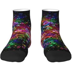 Kleurrijke regenboog sterren print veelzijdige sportsokken voor casual en sportkleding, geweldige pasvorm voor voetmaten 36-45, Kleurrijke regenboog sterren, Eén Maat